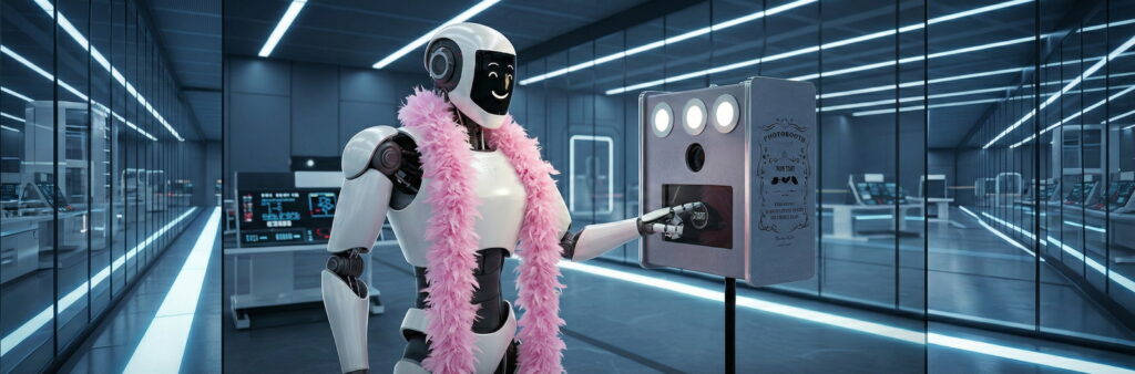 photobooth robot futuriste animation événement Provence