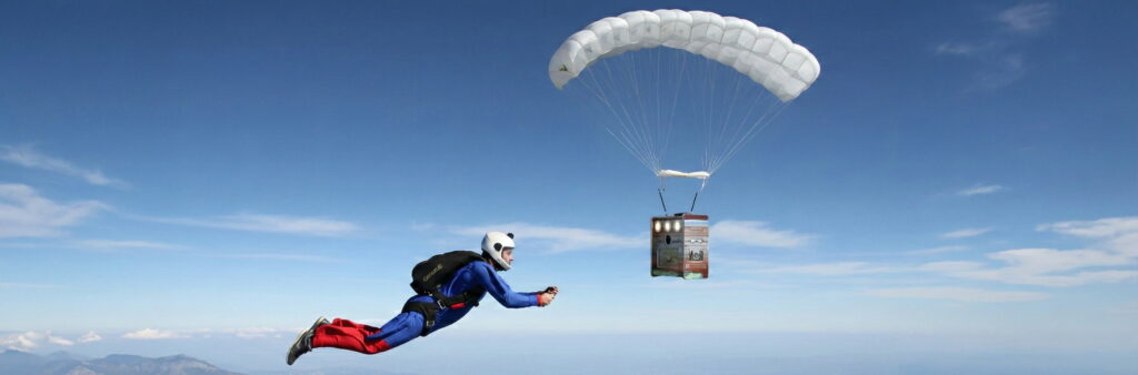 photobooth parachute animation originale Marseille événement