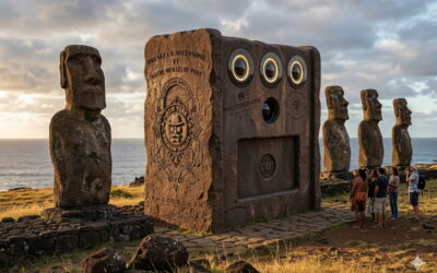 Le photobooth sur l’île de Pâques : simple coïncidence… ou preuve que cette animation existe depuis toujours ? 🗿📸